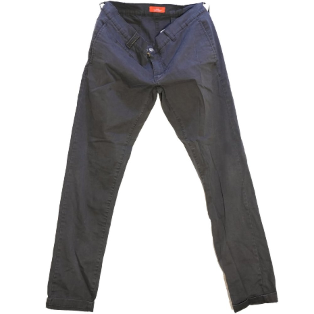 Zara Man Basic Men's Slim Fit Welt Pocket Chino Pants Gray Size 34